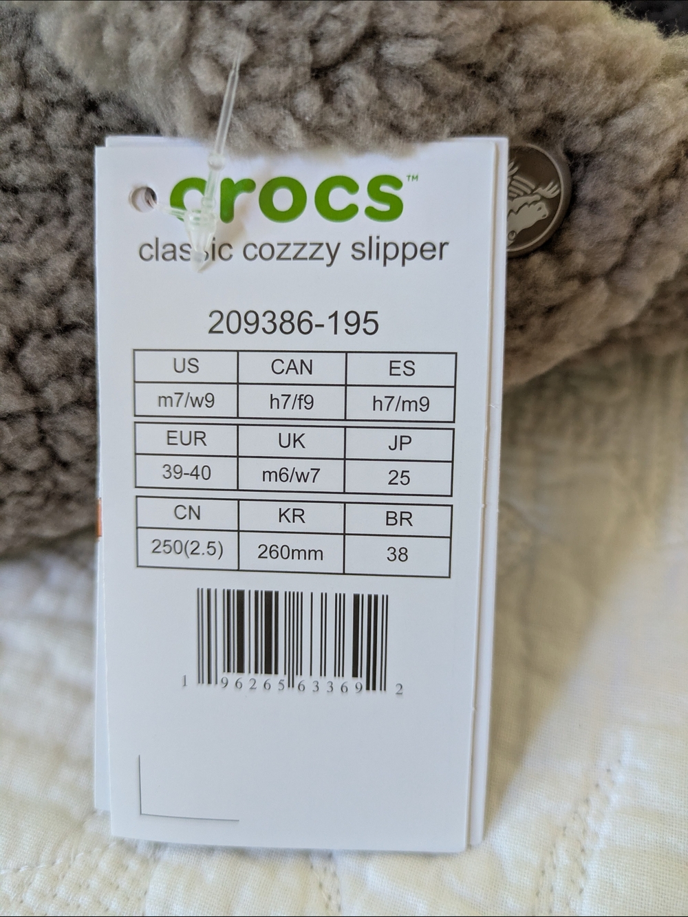 CROCS Cozyz Slip-On Slipper in Taupe Plush - Picture 5 of 6